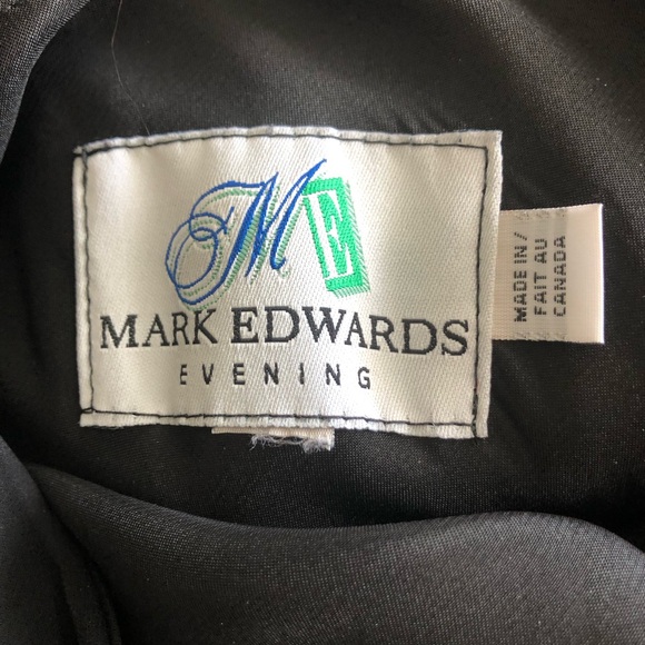 Mark Edwards Evening Gown skinny straps Aline almost floor length satiny size 8 - Picture 7 of 7